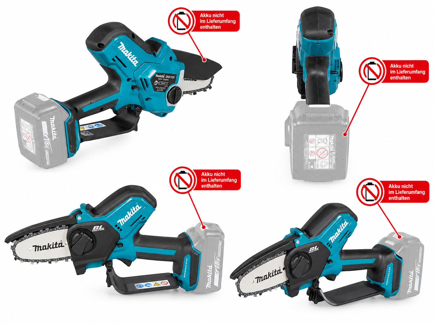 Makita DUC101Z 18V LXT Akku-Astsäge 100 mm | Solo – Ohne Akku und Ladegerät